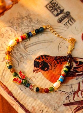 XKDDCT新款国潮文艺复古蝴蝶珐琅