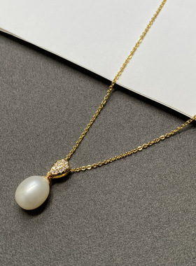 XKDDCT天然淡水珍珠项链女简约米