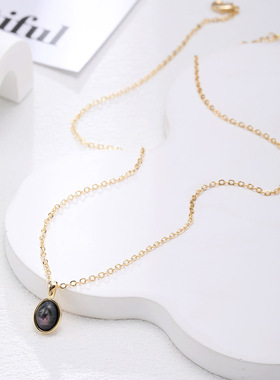 XKDDCT新款简约椭圆水滴形镀金项