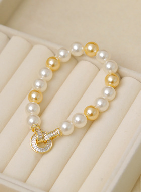 XKDDCT施家混色南洋金珠手链简约