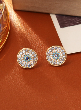 XKDDCT爆款之眼项链耳钉法式复古