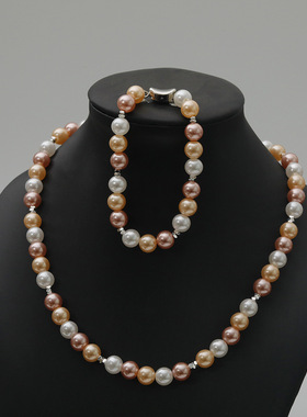 XKDDCT施家混色珍珠项链轻奢小众