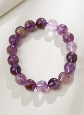 XKDDCT新款天然紫幽灵手链紫钛