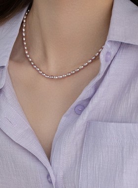 XKDDCT新款45mm天然小米珠珍珠项