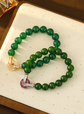 XKDDCT新款国潮新中式绿玉髓手链
