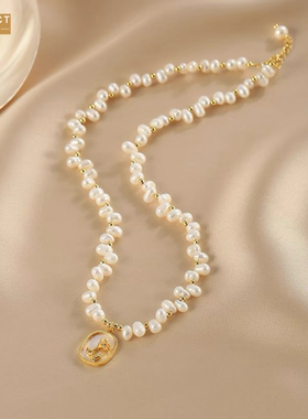 XKDDCT淡水项链巴洛克风格珍珠骨