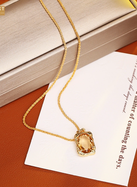 XKDDCT新款美拉德晶吊坠项链高级