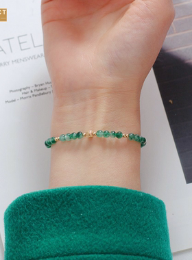 XKDDCT水草玉手链女14K包金水草