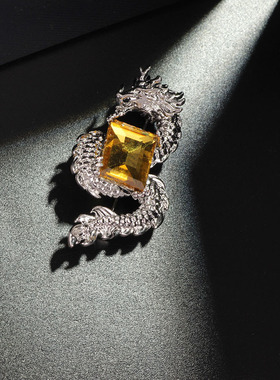 XKDDCT天降龙立体镶时尚风中国锌合金祥光个性龙钻胸针生肖金属高