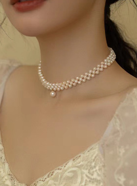XKDDCT天然淡水珍珠项链手工编织