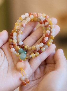 XKDDCT抖音爆款天然金丝玉手串三