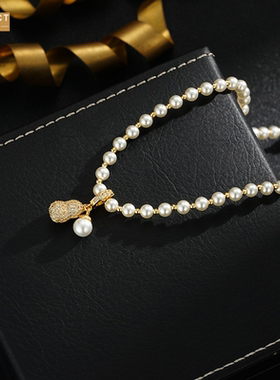 XKDDCT好事花生吊坠珠珠项链女秋