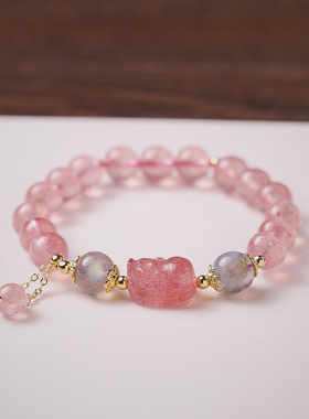 XKDDCT天然手链女桃花朵朵开小众