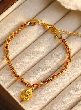 XKDDCT国潮新中式彩金编绳手链女