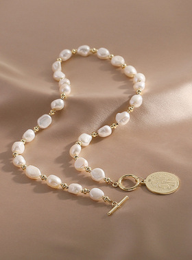 XKDDCT天然淡水项链巴洛克珍珠O