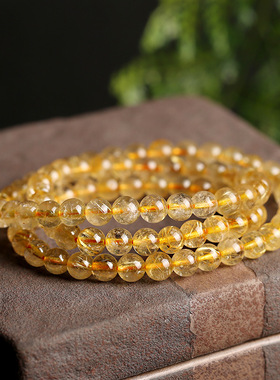 XKDDCT新款天然晶绕3圈6mm金发晶