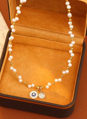 XKDDCT满天星超仙气质项链贝母吊