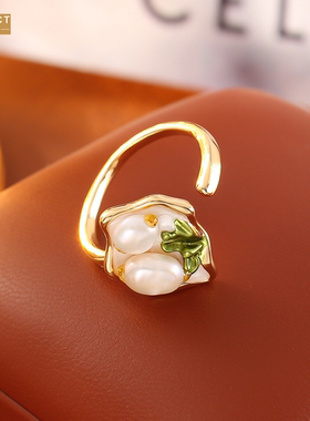 XKDDCT新款淡水珍珠中古风戒指莫