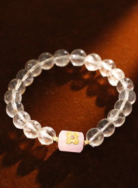 XKDDCT天然爆发拉丝白水晶手链新