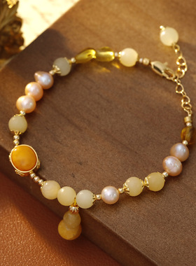 XKDDCT原创法式复古手工蜜蜡手链