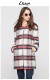 超值价 拉毛女外套150134117 薄型款 春秋款 红白格子中长款