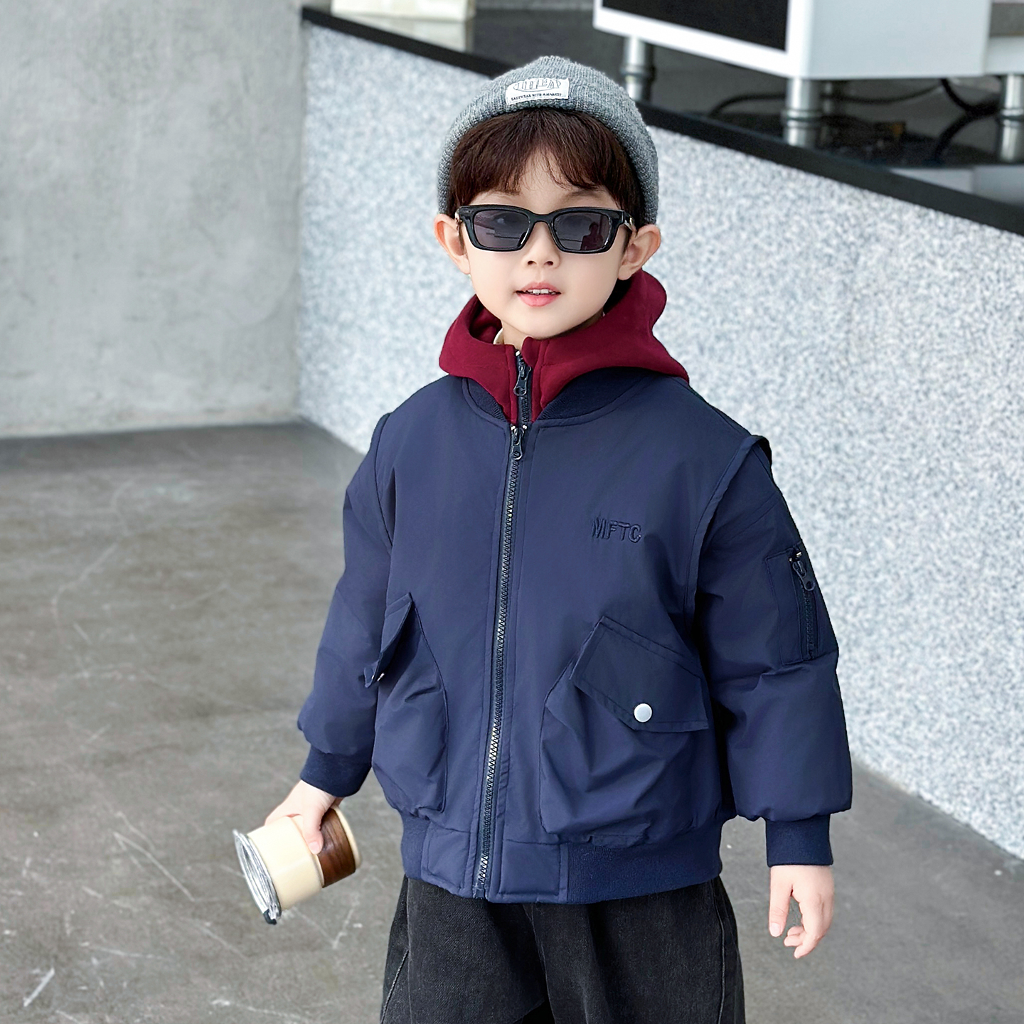 男童外套2025新款小童棉服