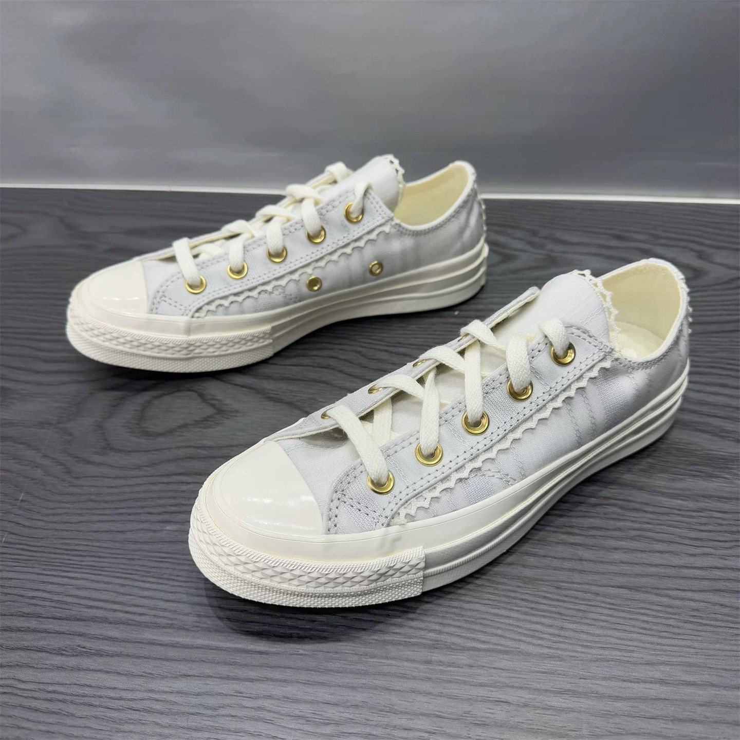 CONVERSE匡威新款1970S灰蓝色蕾丝花边男女复古低帮帆布鞋A13007C