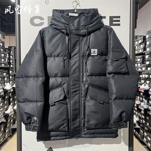 【风雷】匡威Converse冬季男中长款防泼水连帽保暖羽绒服10025249