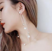 韩国东大门进口气质大小珍珠吊坠长款耳环耳钉耳饰女珍珠耳钉耳坠