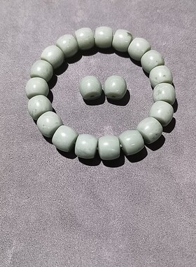 和田玉叶城蓝12*11直切手串