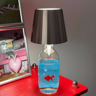 创意桌面台灯装饰氛围感酒瓶灯充电RGB小夜灯酒吧咖啡艺术摆件diy