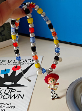 JMH小吴同学 迪士尼玩具总动员翠丝小众甜酷水晶项链日韩潮流配饰