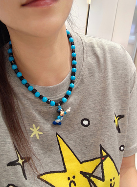 JMH小吴同学 小众潮流撞色项链米奇米妮多巴胺可爱锁骨链日韩配饰