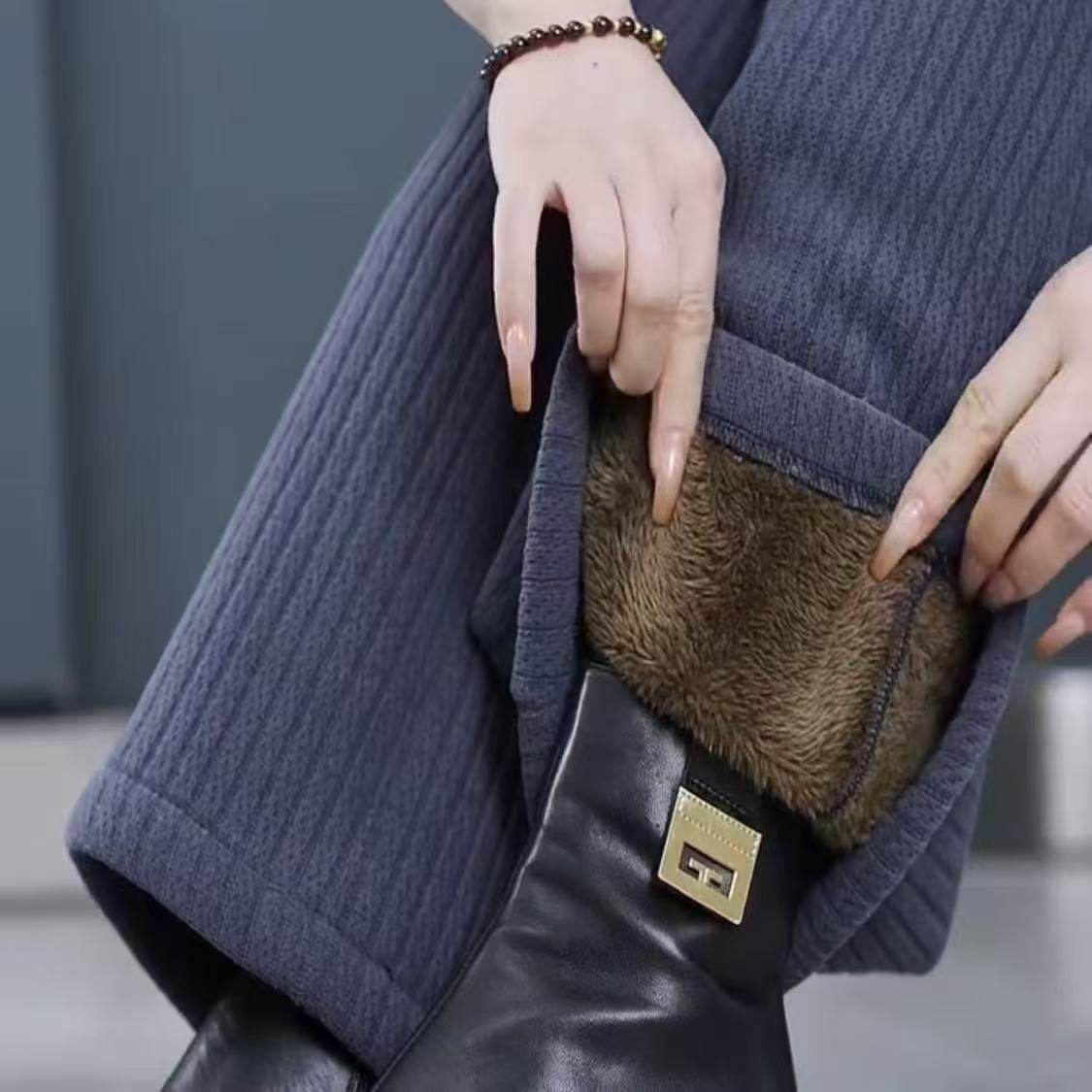 加绒加厚保暖女裤长毛绒高腰外穿雪尼尔阔腿裤2025新款显瘦直筒裤,女装/女士精品,休闲裤,淘宝优惠券,粉丝福利购,淘宝优惠卷