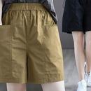 100%纯棉短裤 潮 女夏季 外穿高腰遮大腿显瘦百搭宽松五分休闲阔腿裤