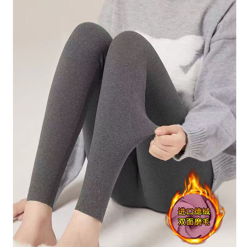 秋裤女内穿搭德绒发热保暖裤加绒秋冬季新款磨毛线裤衬裤打底裤