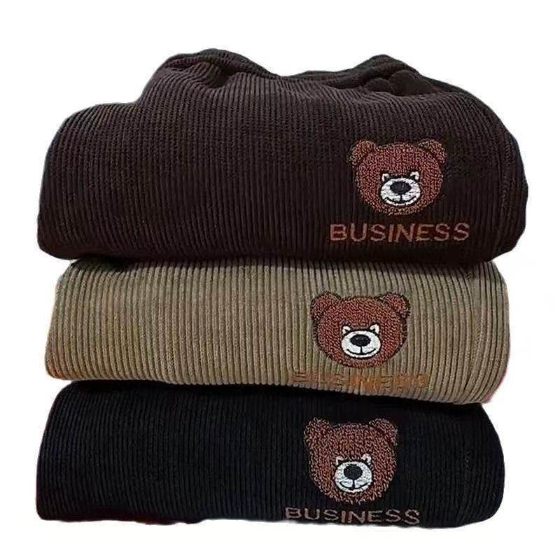 2025秋冬加绒加厚束脚妈妈休闲裤女修身显瘦长毛裤小熊刺绣哈伦裤,女装/女士精品,休闲裤,淘宝优惠券,粉丝福利购,淘宝优惠卷