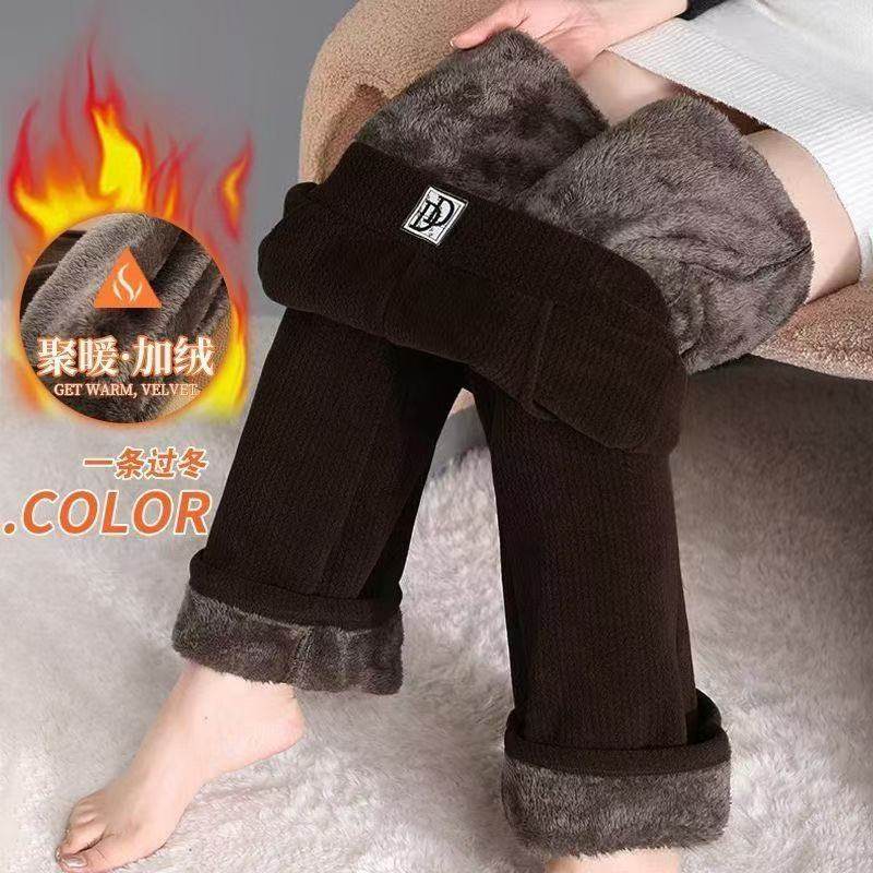 简约休闲妈妈裤潮高腰显瘦直筒女裤子2025纯色加绒加厚保暖羊羔绒,女装/女士精品,休闲裤,淘宝优惠券,粉丝福利购,淘宝优惠卷