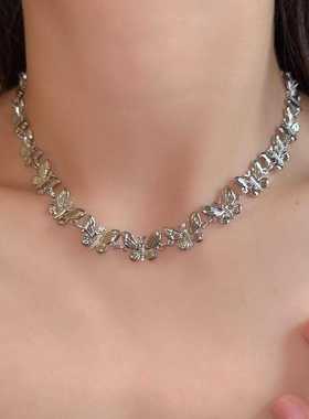 蝴蝶颈链choker金属锁骨链女