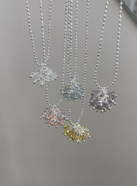 东大门欧尼同款水晶葡萄串项链小清新百搭风锁骨链可调节配饰