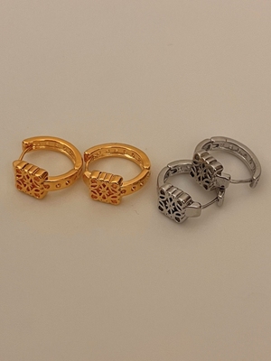 other金属女水钻罗家耳环