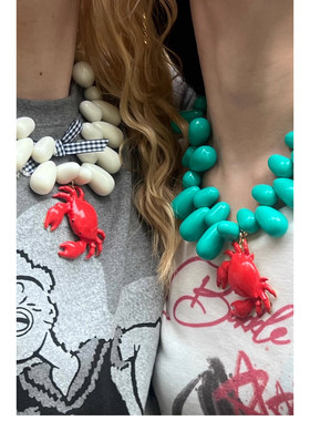 超夸张复古设计感螃蟹小龙虾吊坠项链2025年新款高级感锁骨项链