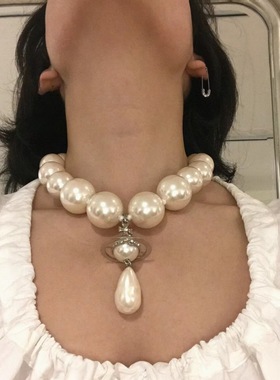 夸张复古星球个性水滴吊坠西太后