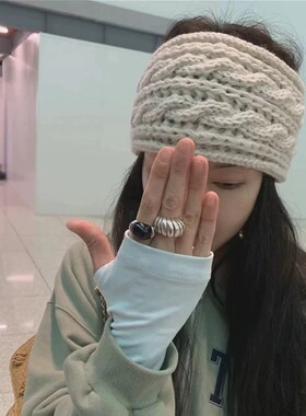 ins博主同款 韩国秋冬搭配纯色麻花蝴蝶结发带百搭可爱发箍发饰女