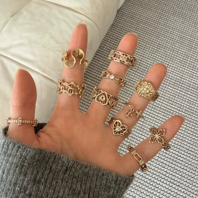 设计感咖啡金旋转小马开口戒指精致梦幻童趣可调节本命年时尚指环