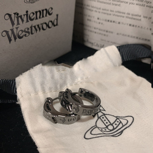 欧美金属女未镶嵌西太后字母耳扣