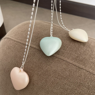 韩国博主同款大号爱心项链铜链设计感浮夸长款毛衣链叠戴配饰