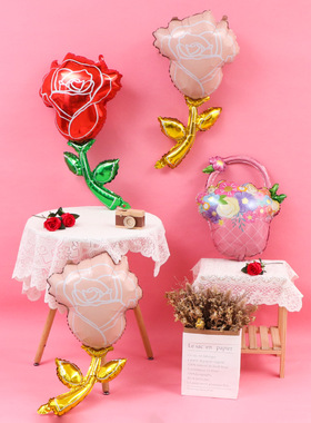 伴手礼玫瑰气球520花束情人节表白店铺4S店商场装饰场景活动布置