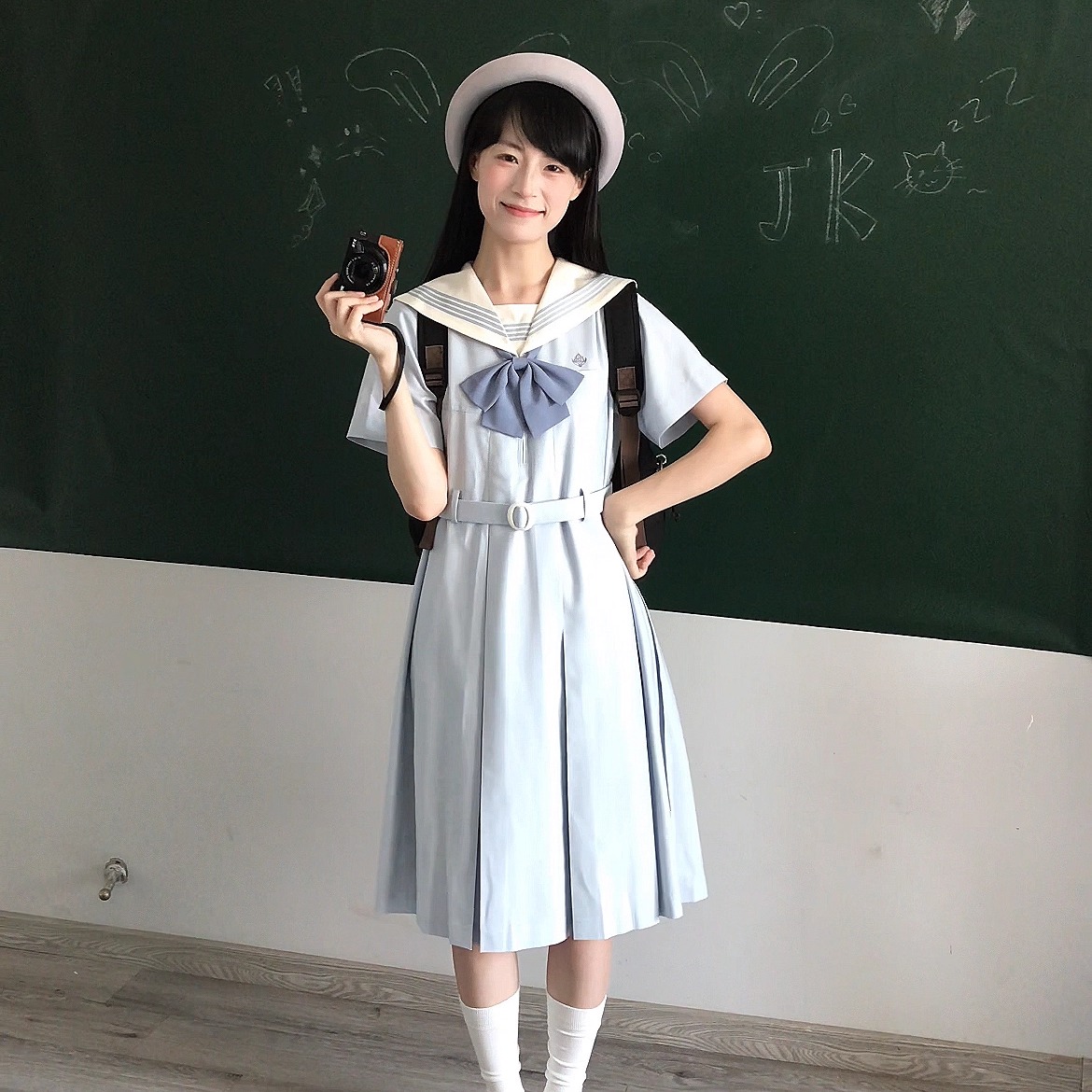 月野家水色清和川盛夏裙