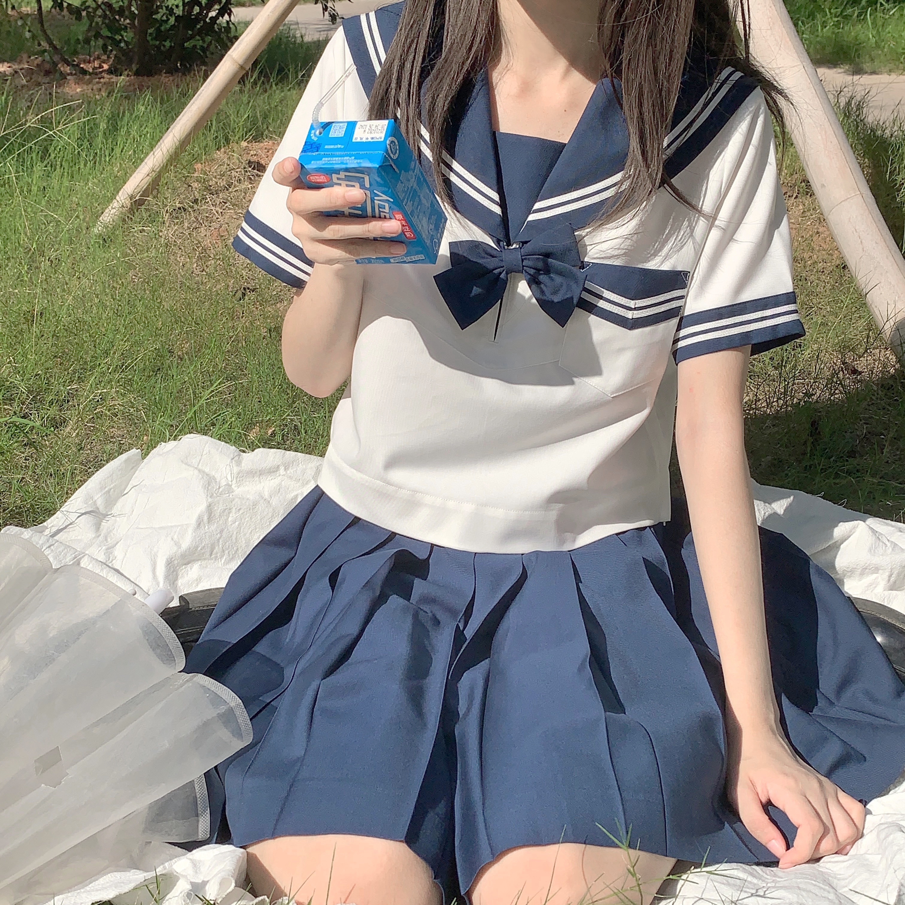 月野家矢崎高校双刺绣夏服JK制服